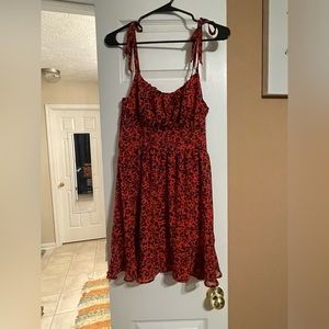 Kohls, tank dress, red and black floral, size M